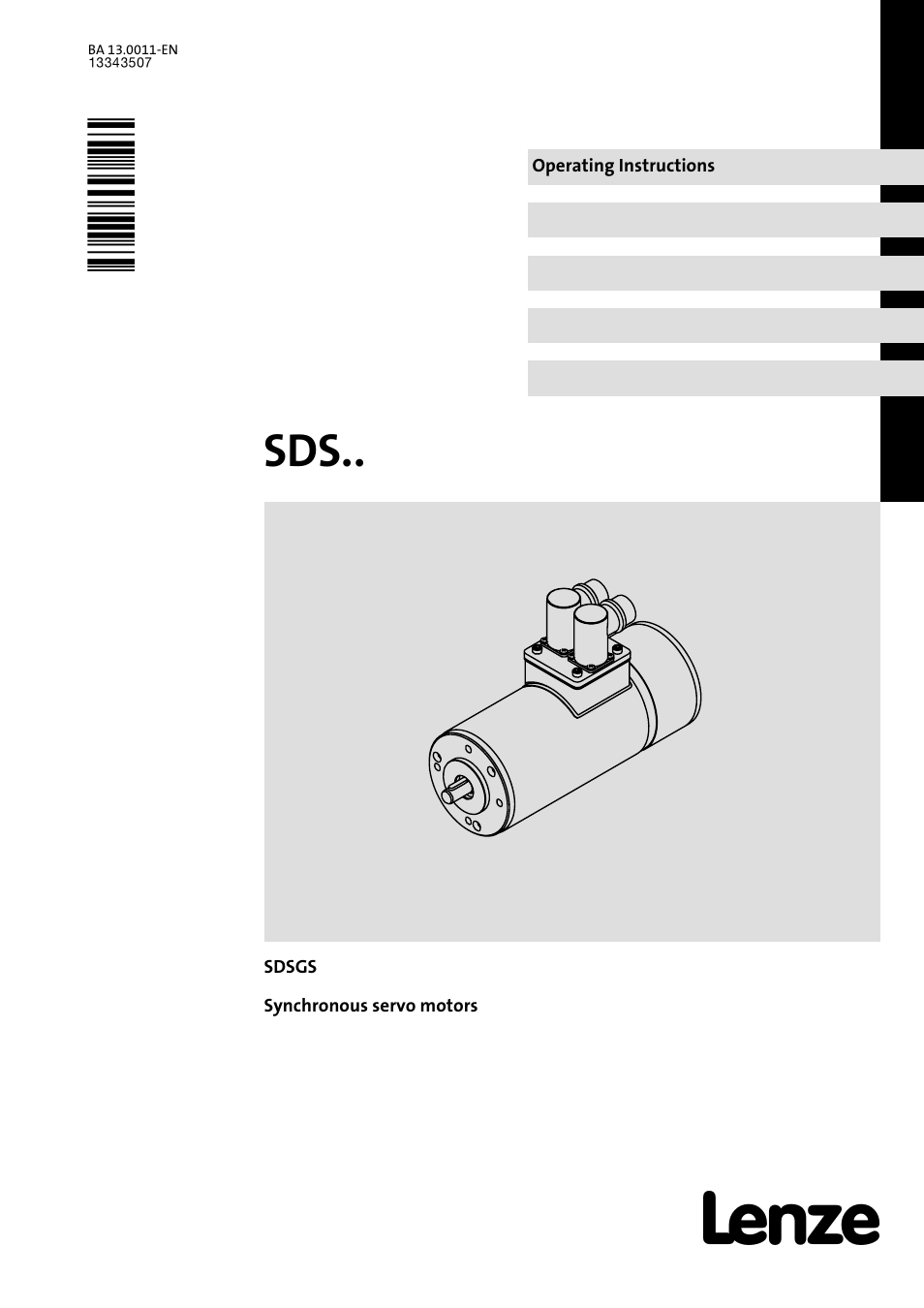 Lenze SDSGS User Manual | 40 pages