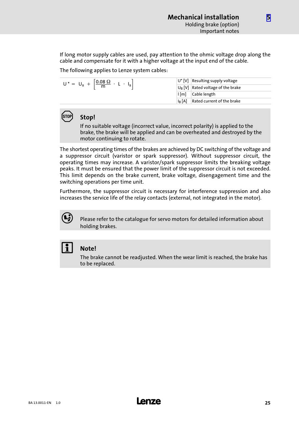 Mechanical installation | Lenze SDSGS User Manual | Page 25 / 40