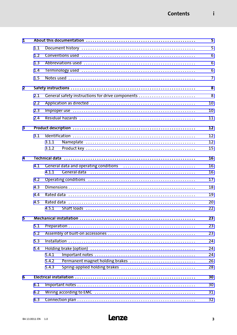 Lenze SDSGS User Manual | Page 3 / 40