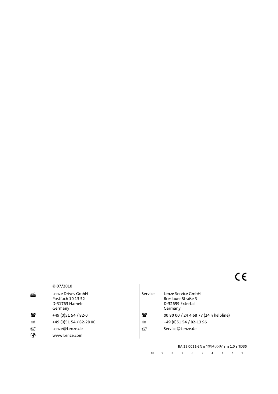 Lenze SDSGS User Manual | Page 40 / 40