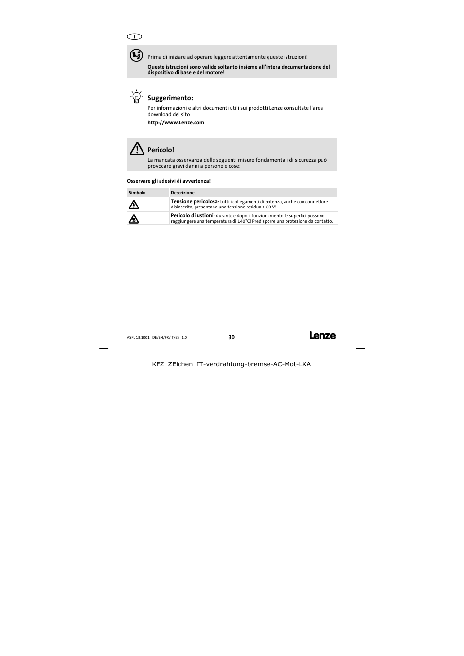 Lenze 13.750 Three-phase AC motors User Manual | Page 30 / 37