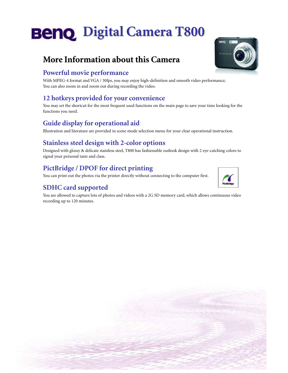 BenQ DC T800 User Manual | Page 2 / 3