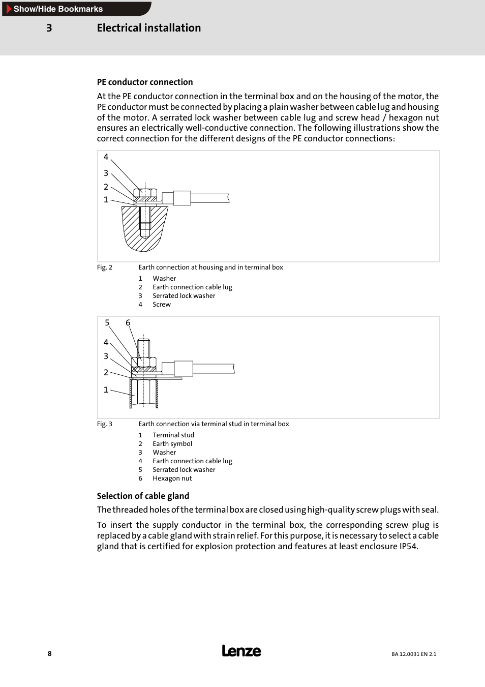 Electrical installation 3 | Lenze MDxMA Three-phase AC motors ATEX 3D category User Manual | Page 8 / 15