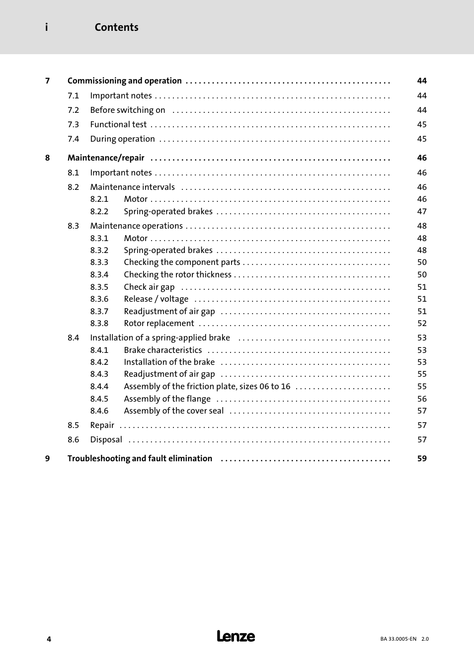 Contents i | Lenze MDxMA-MHxMA-MFxMA-MDERA-MHERA Three-phase AC motors User Manual | Page 4 / 60