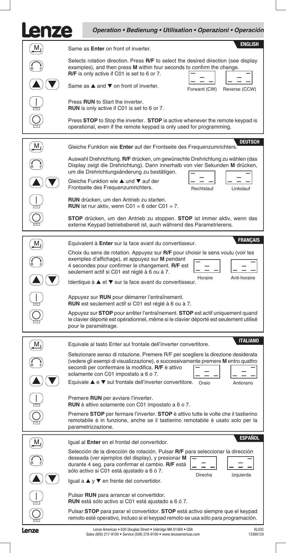 Lenze ESMD smd tmd remote keypad User Manual | Page 4 / 4