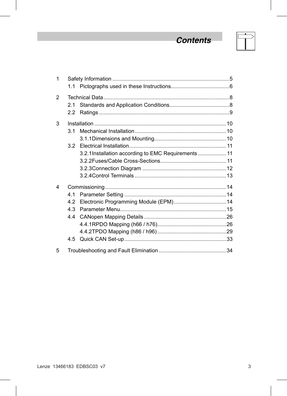 Lenze SMD 0-37kW-22kW Full I/O User Manual | Page 3 / 36