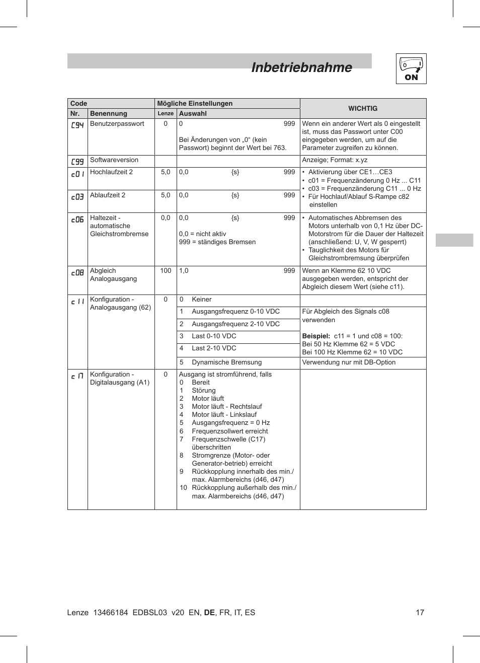 Inbetriebnahme | Lenze SMD 0-37kW-22kW User Manual | Page 41 / 116