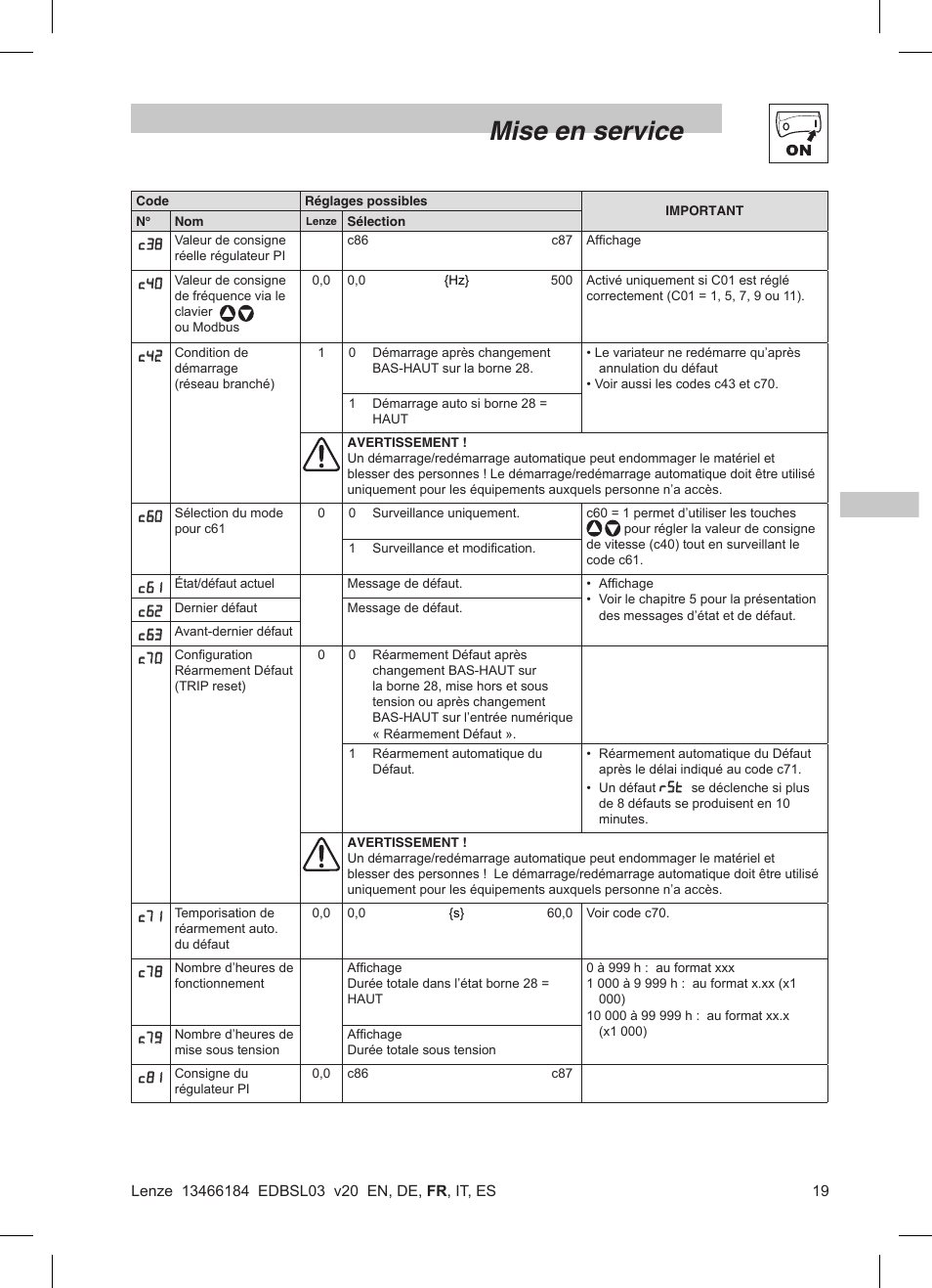 Mise en service | Lenze SMD 0-37kW-22kW User Manual | Page 65 / 116