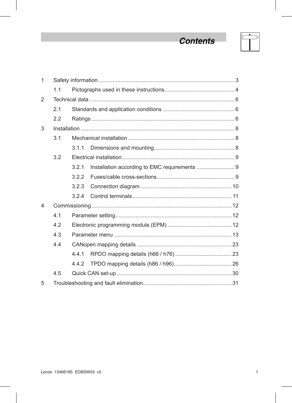 Lenze SMD 0-25kW-4-0kW Basic I/O User Manual | Page 3 / 36