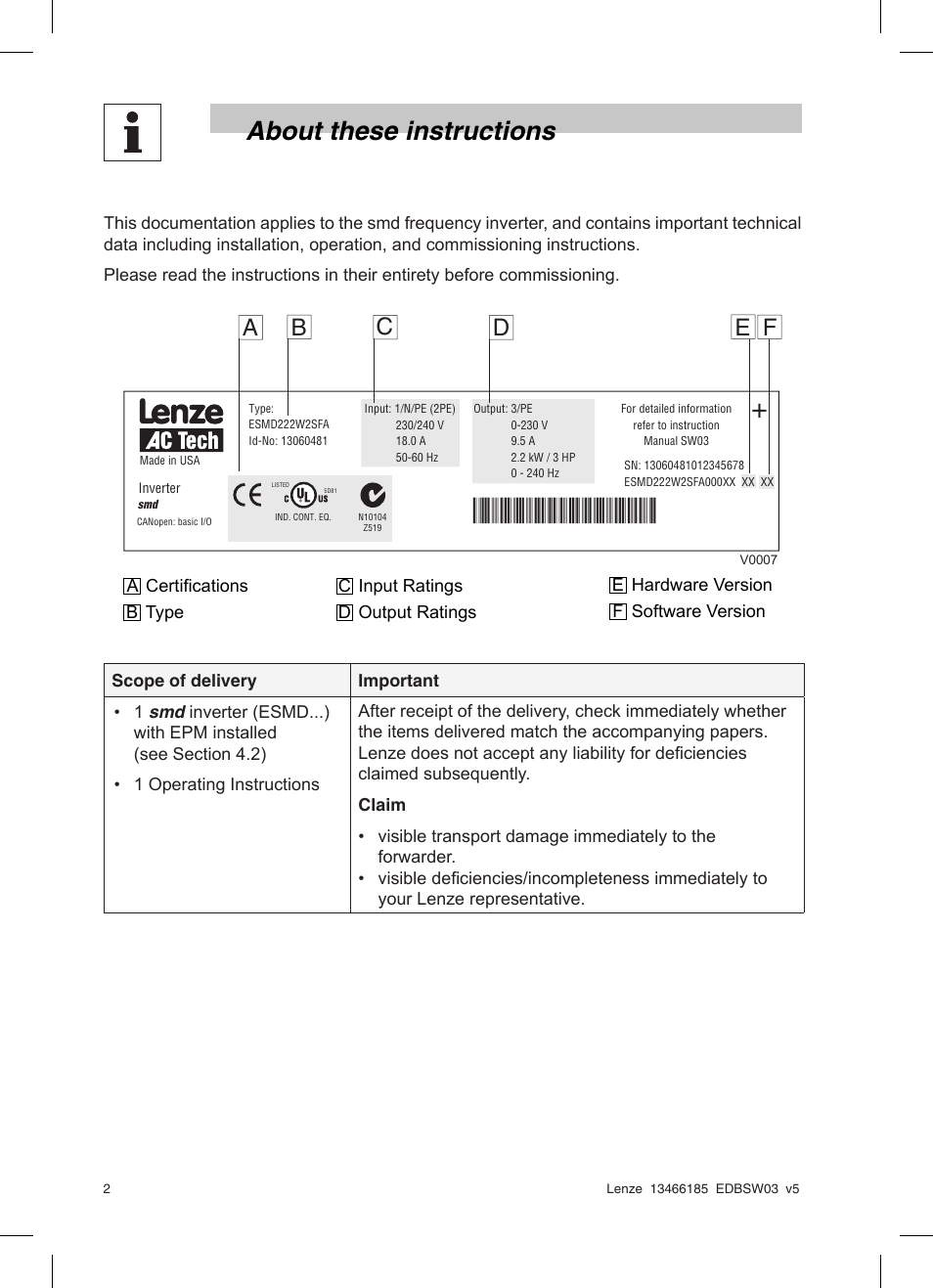 About these instructions | Lenze SMD 0-25kW-4-0kW Basic I/O User Manual | Page 4 / 36