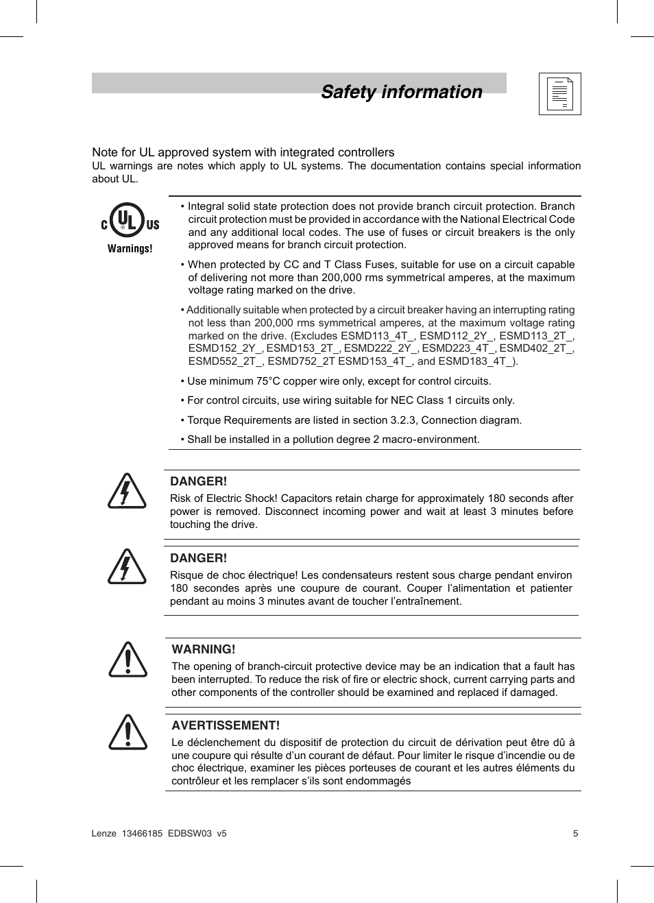Safety information | Lenze SMD 0-25kW-4-0kW Basic I/O User Manual | Page 7 / 36