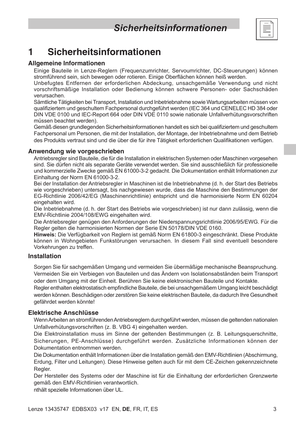 Lenze SMD 0-25kW-4-0kW User Manual | Page 25 / 112
