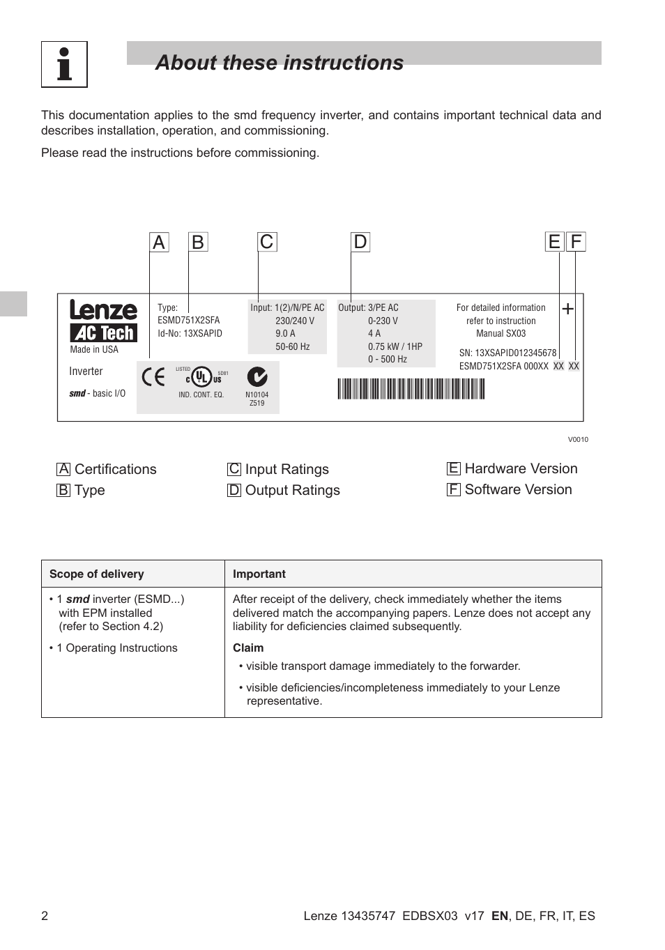 About these instructions | Lenze SMD 0-25kW-4-0kW User Manual | Page 4 / 112