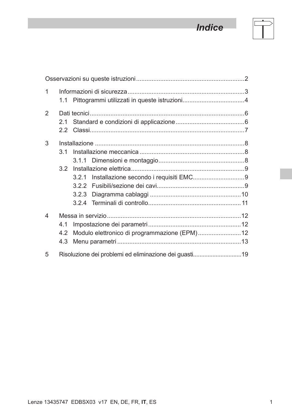 Indice | Lenze SMD 0-25kW-4-0kW User Manual | Page 67 / 112