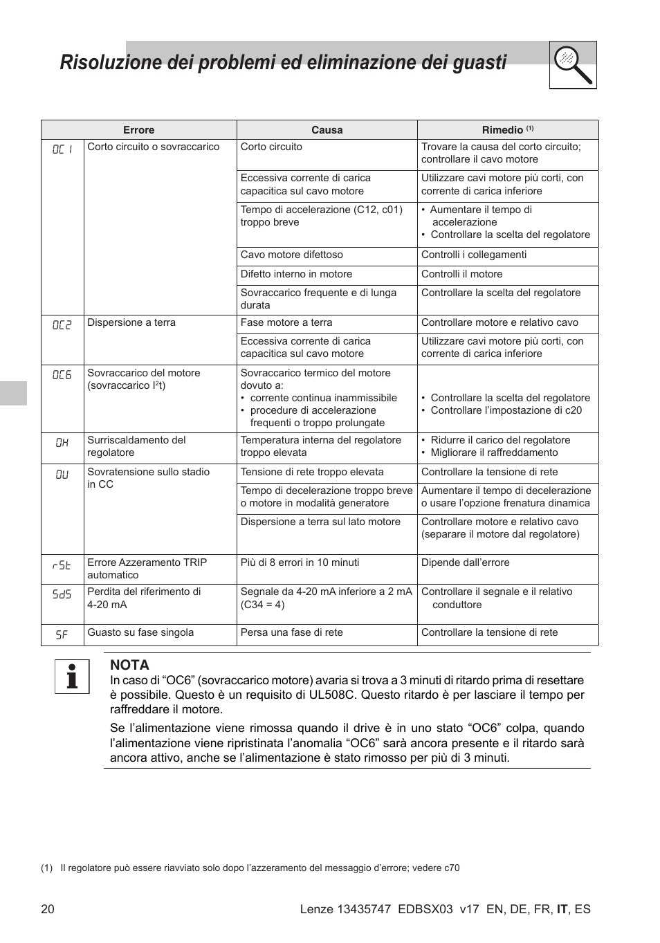 Nota | Lenze SMD 0-25kW-4-0kW User Manual | Page 86 / 112