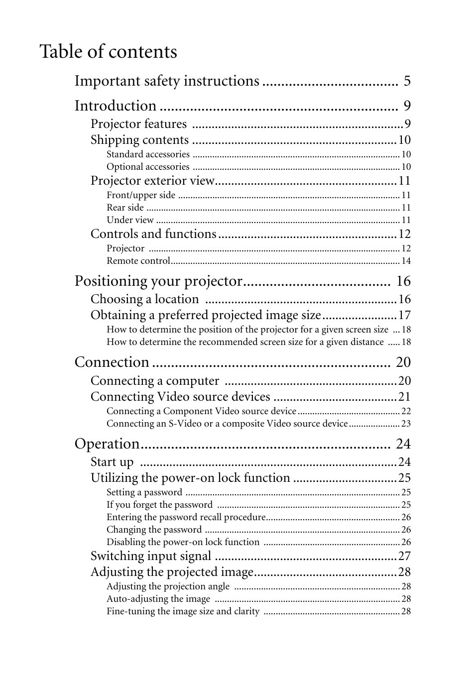 BenQ MP511 User Manual | Page 2 / 60