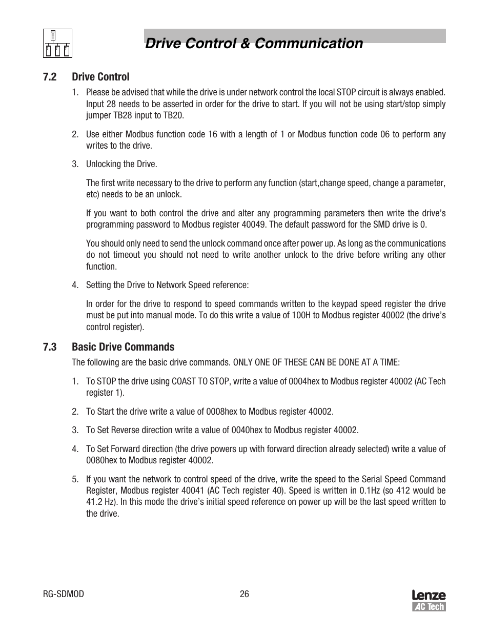 Drive control & communication | Lenze smd Series Drives User Manual | Page 30 / 32