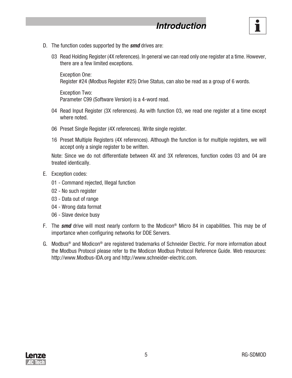 Introduction | Lenze smd Series Drives User Manual | Page 9 / 32