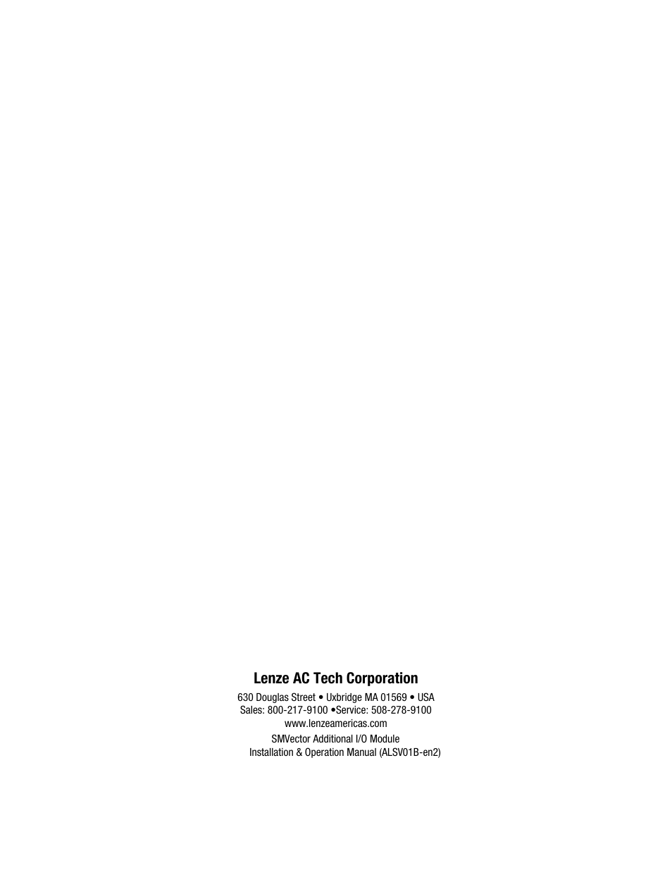 Lenze ac tech corporation | Lenze SV SMV additional I-O module User Manual | Page 14 / 14