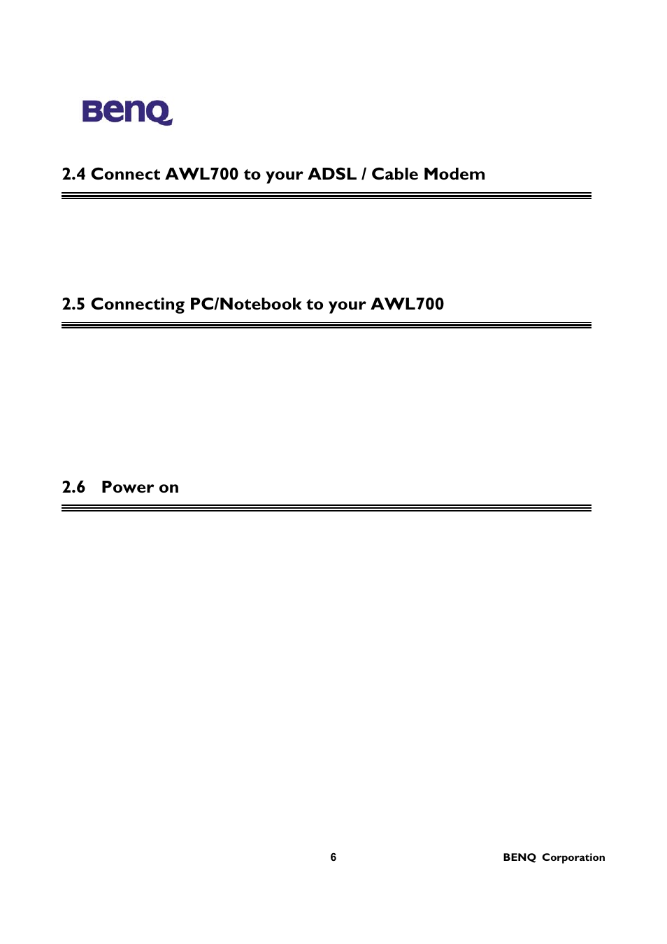 BenQ AWL-700 User Manual | Page 10 / 33