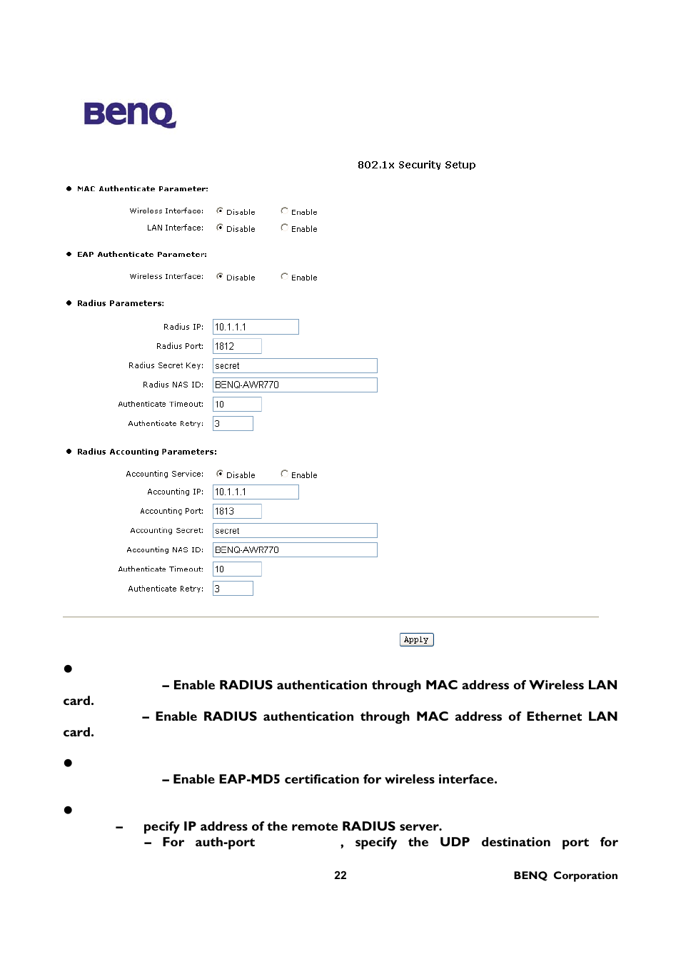 BenQ AWL-700 User Manual | Page 26 / 33