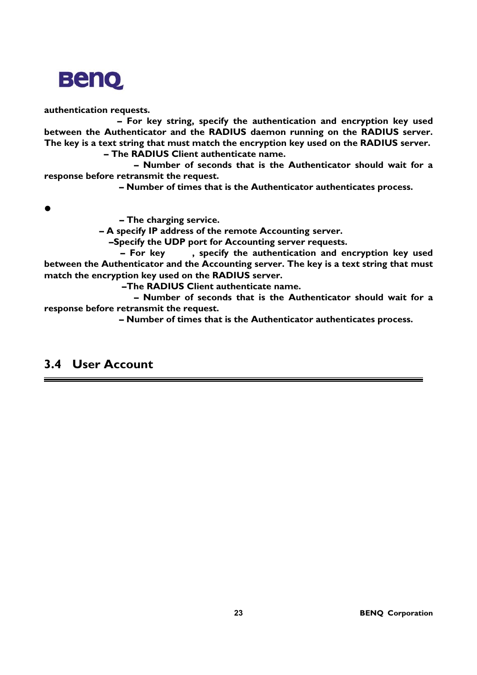 4 user account | BenQ AWL-700 User Manual | Page 27 / 33