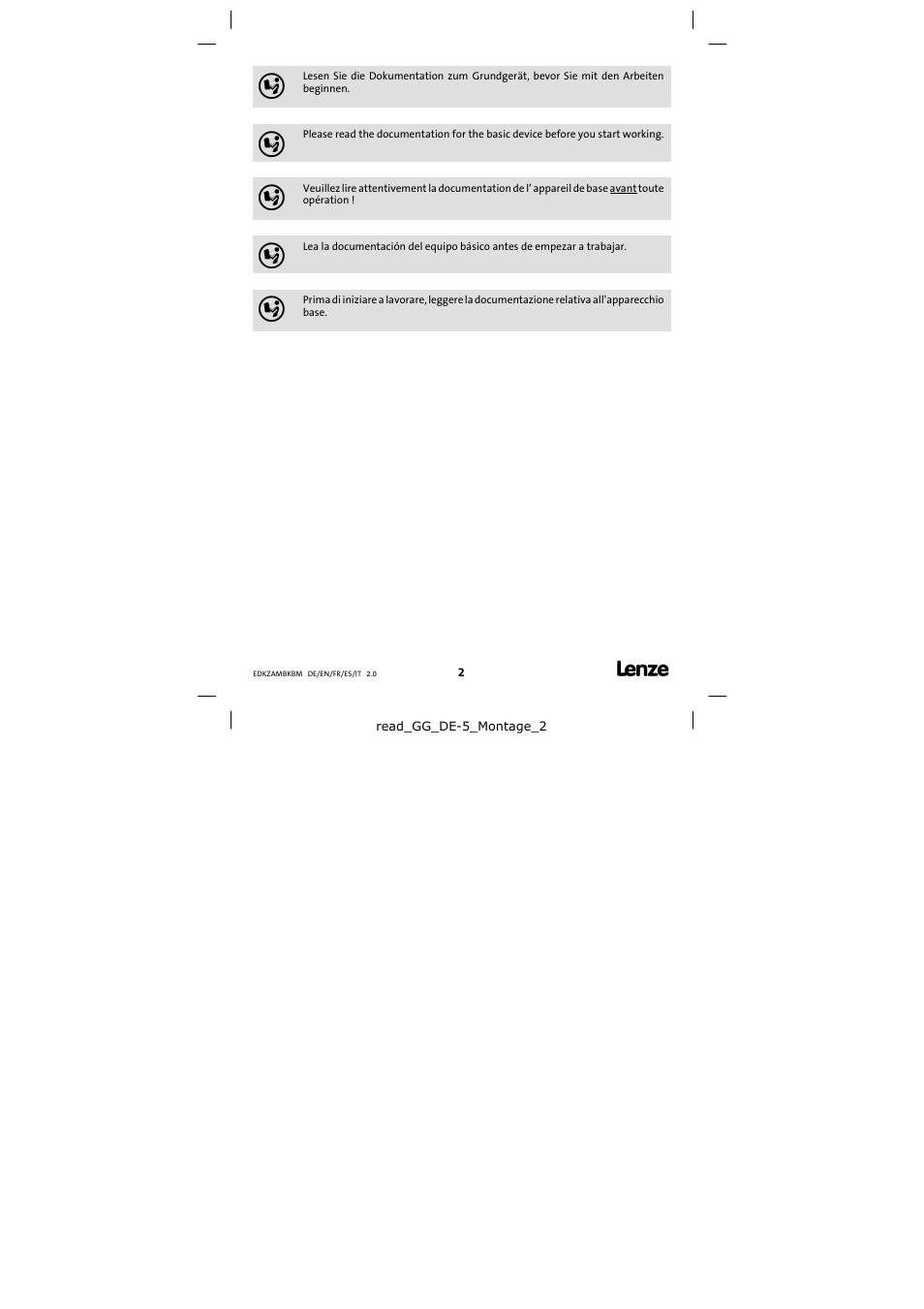 Lenze EZAMBKBM User Manual | Page 2 / 6