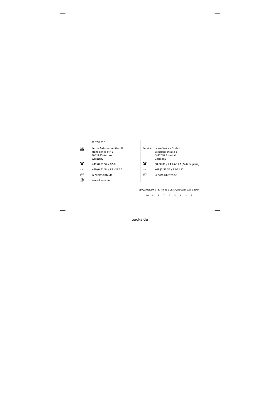 Lenze EZAMBKBM User Manual | Page 6 / 6
