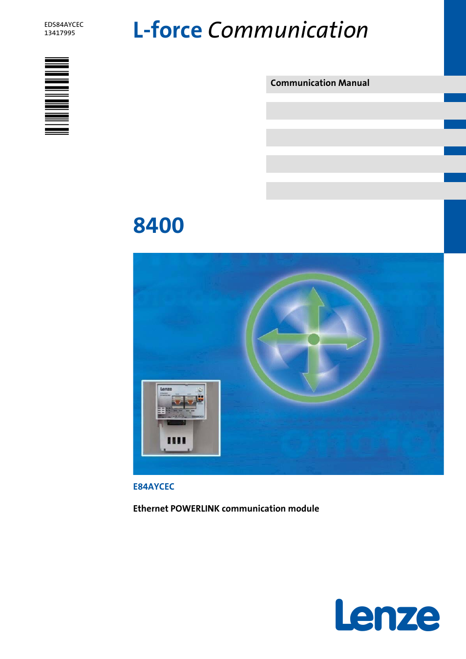 Lenze E84AYCEC User Manual | 89 pages