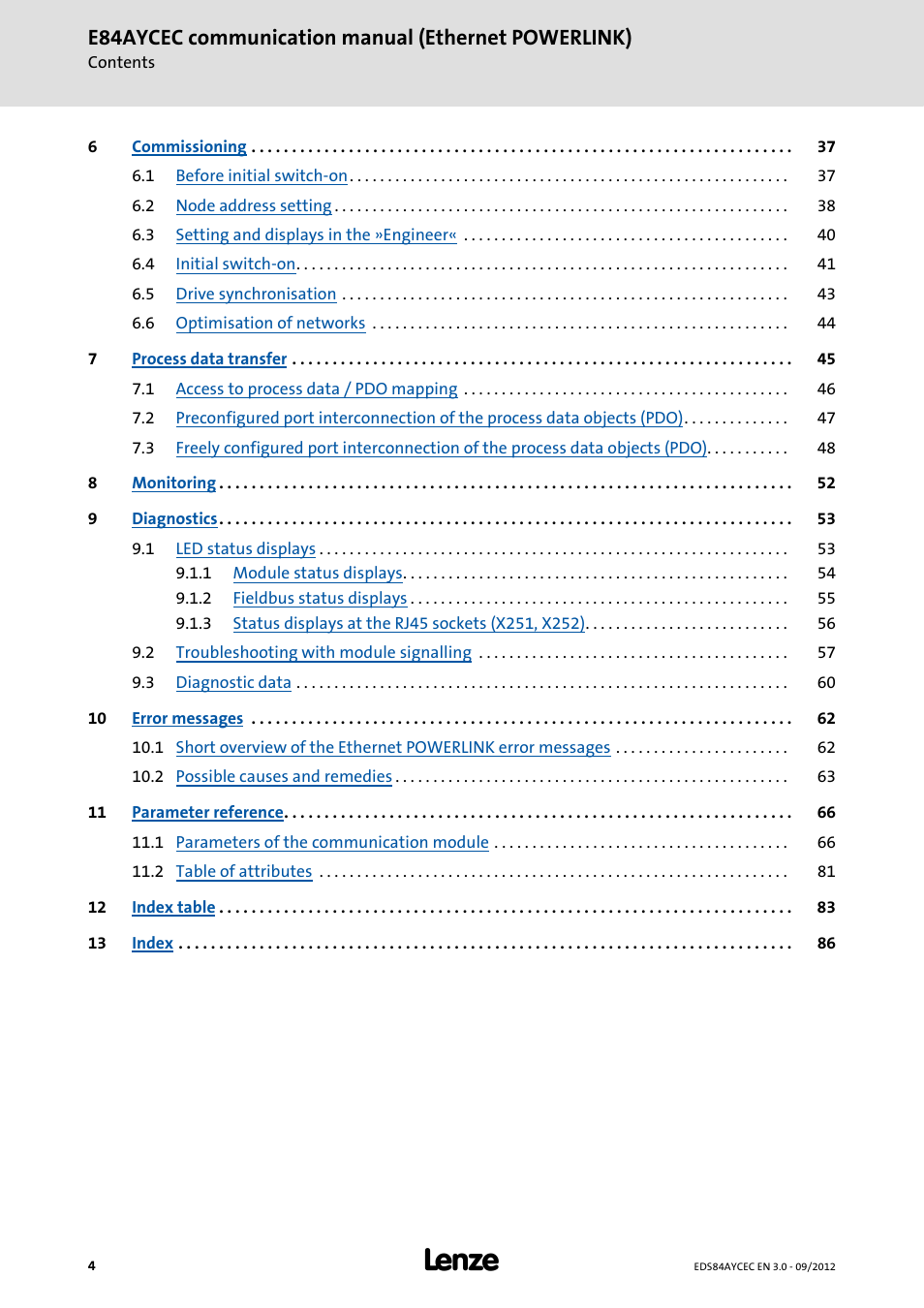 E84aycec communication manual (ethernet powerlink) | Lenze E84AYCEC User Manual | Page 4 / 89