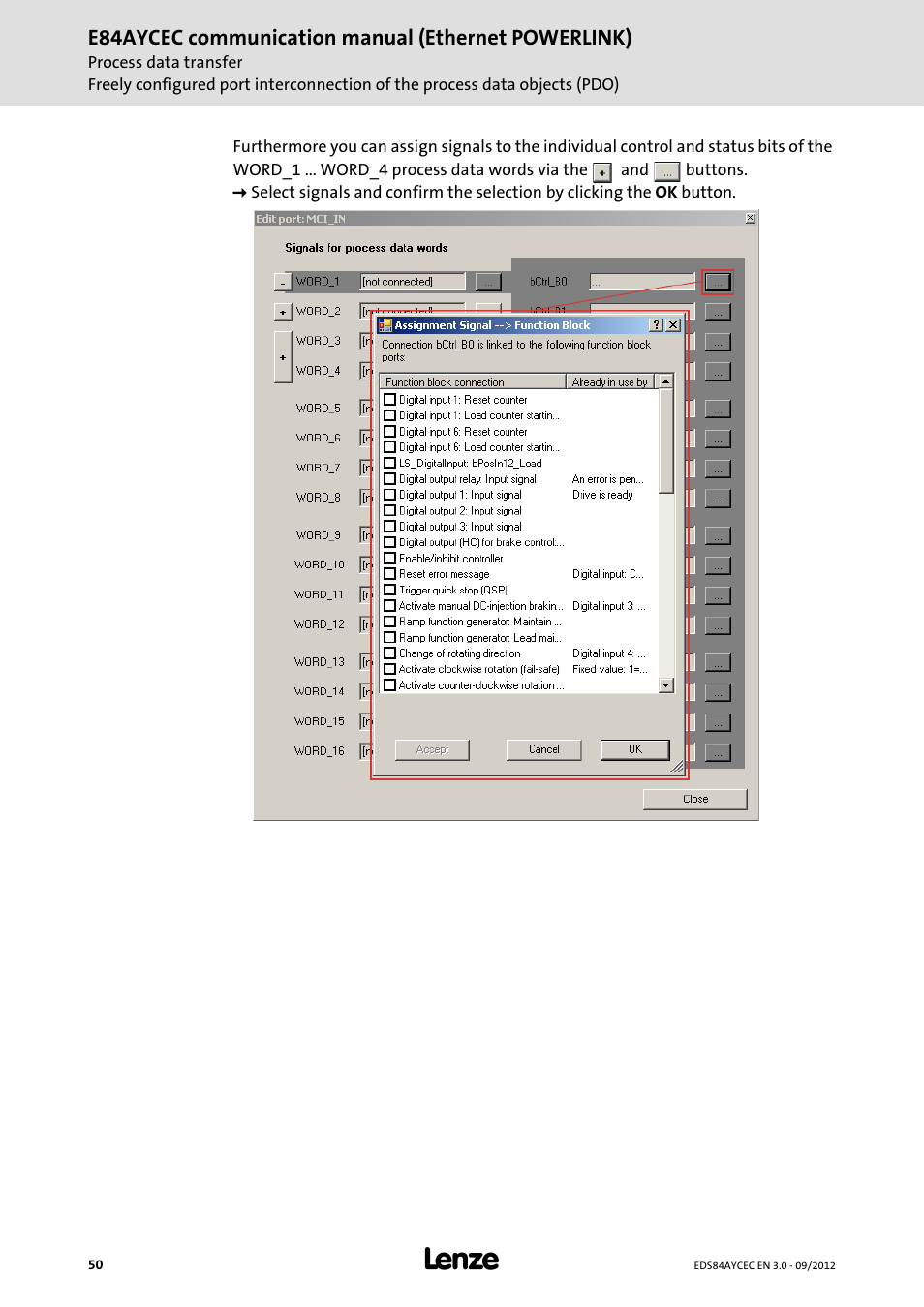 E84aycec communication manual (ethernet powerlink) | Lenze E84AYCEC User Manual | Page 50 / 89