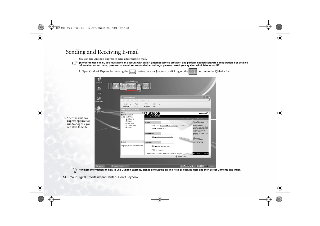 Sending and receiving e-mail | BenQ Joybook 2000 Series User Manual | Page 18 / 38