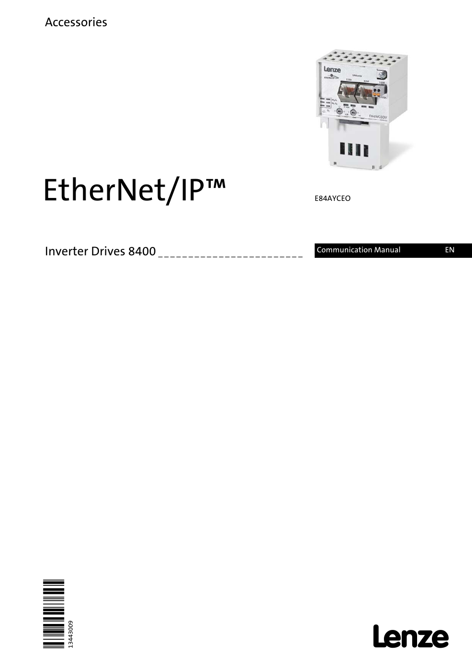 Lenze E84AYCEO User Manual | 165 pages