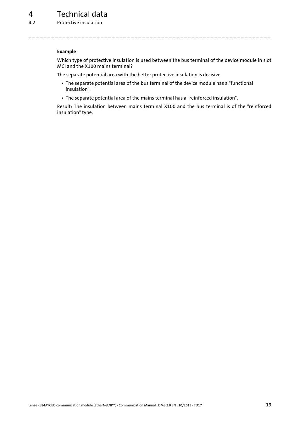 4technical data | Lenze E84AYCEO User Manual | Page 19 / 165