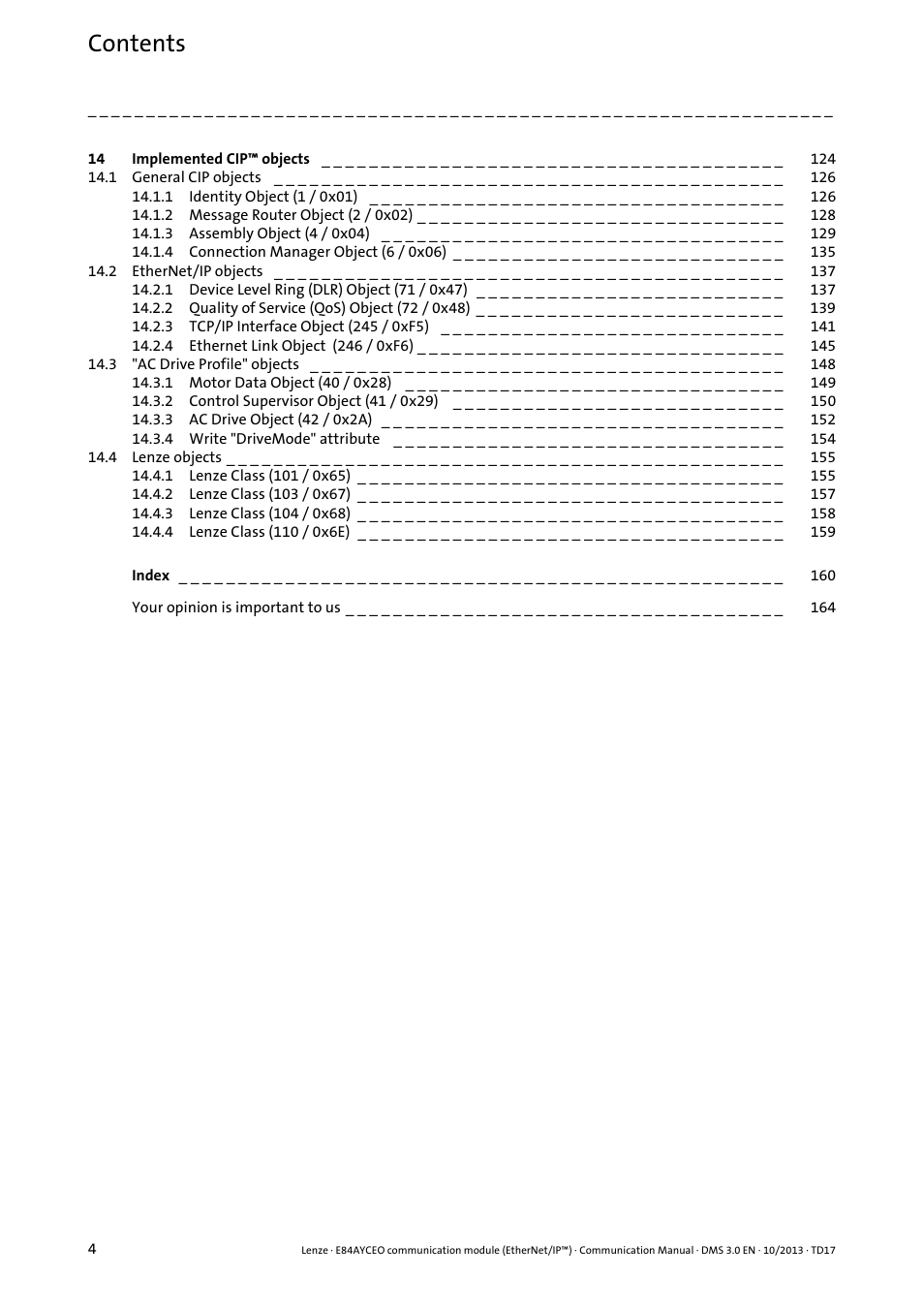 Lenze E84AYCEO User Manual | Page 4 / 165