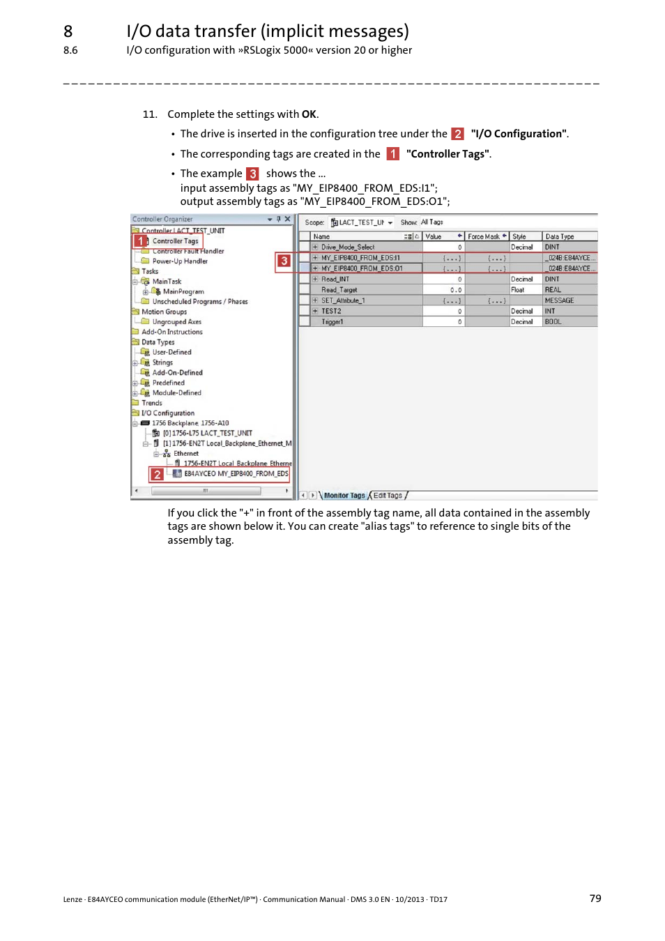 8i/o data transfer (implicit messages) | Lenze E84AYCEO User Manual | Page 79 / 165