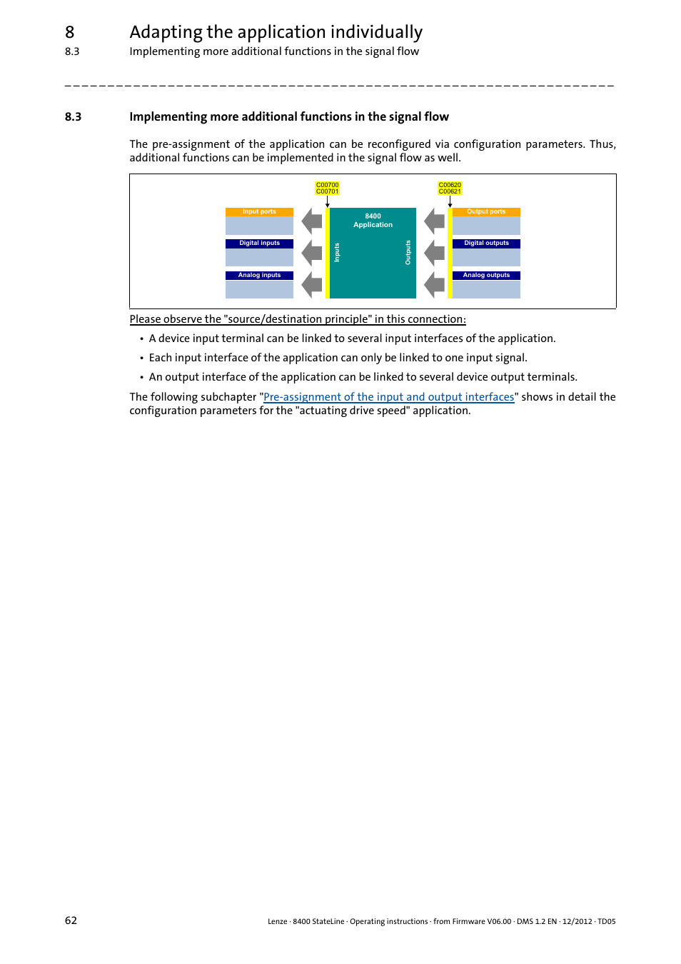 8adapting the application individually | Lenze E84AVSCx 8400 StateLine C User Manual | Page 62 / 76