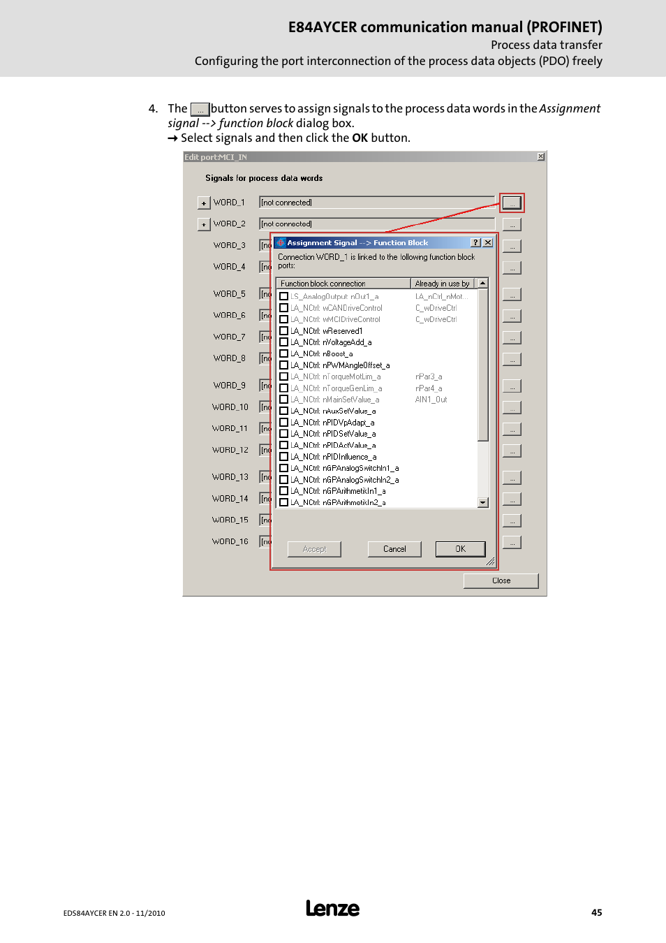 Lenze E84AYCER User Manual | Page 45 / 94