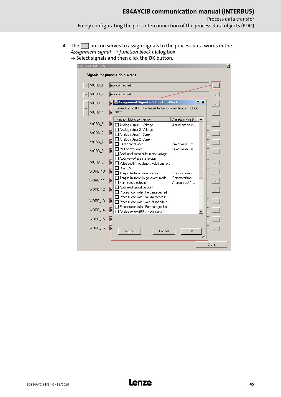 Lenze E84AYCIB User Manual | Page 45 / 75