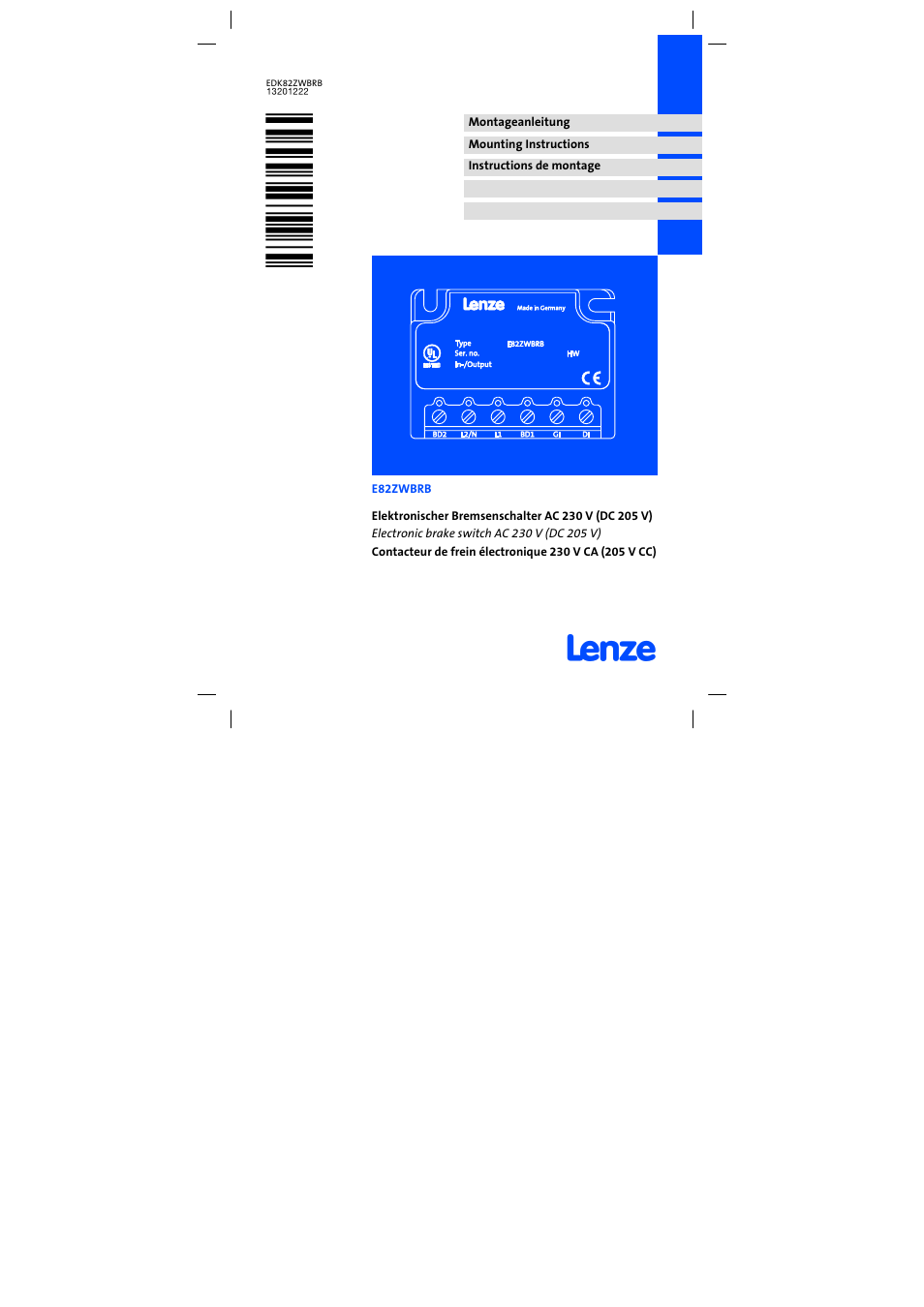 Lenze E82ZWBRB User Manual | 48 pages