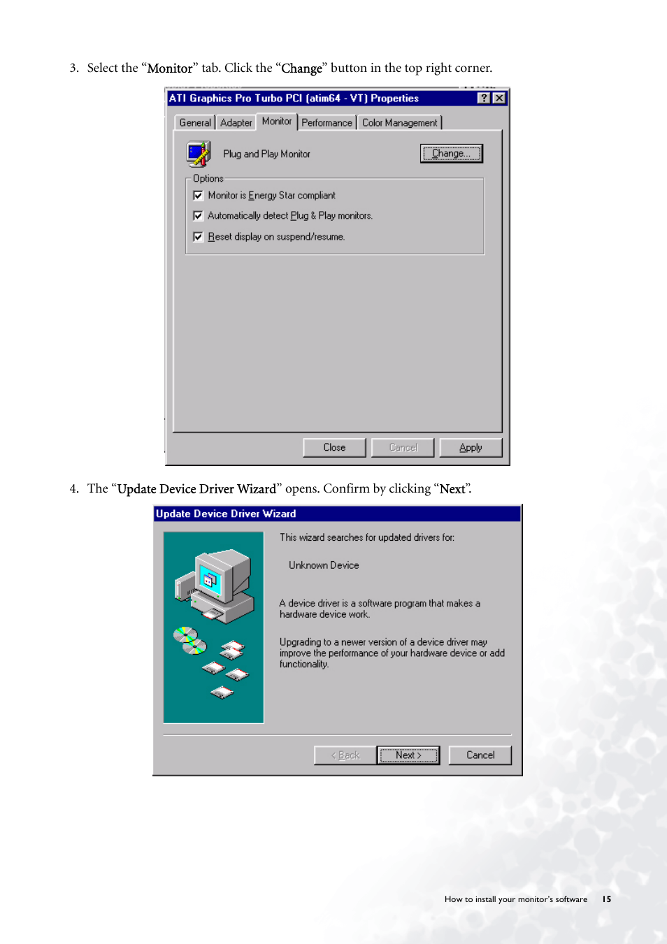 BenQ FP785 User Manual | Page 15 / 56