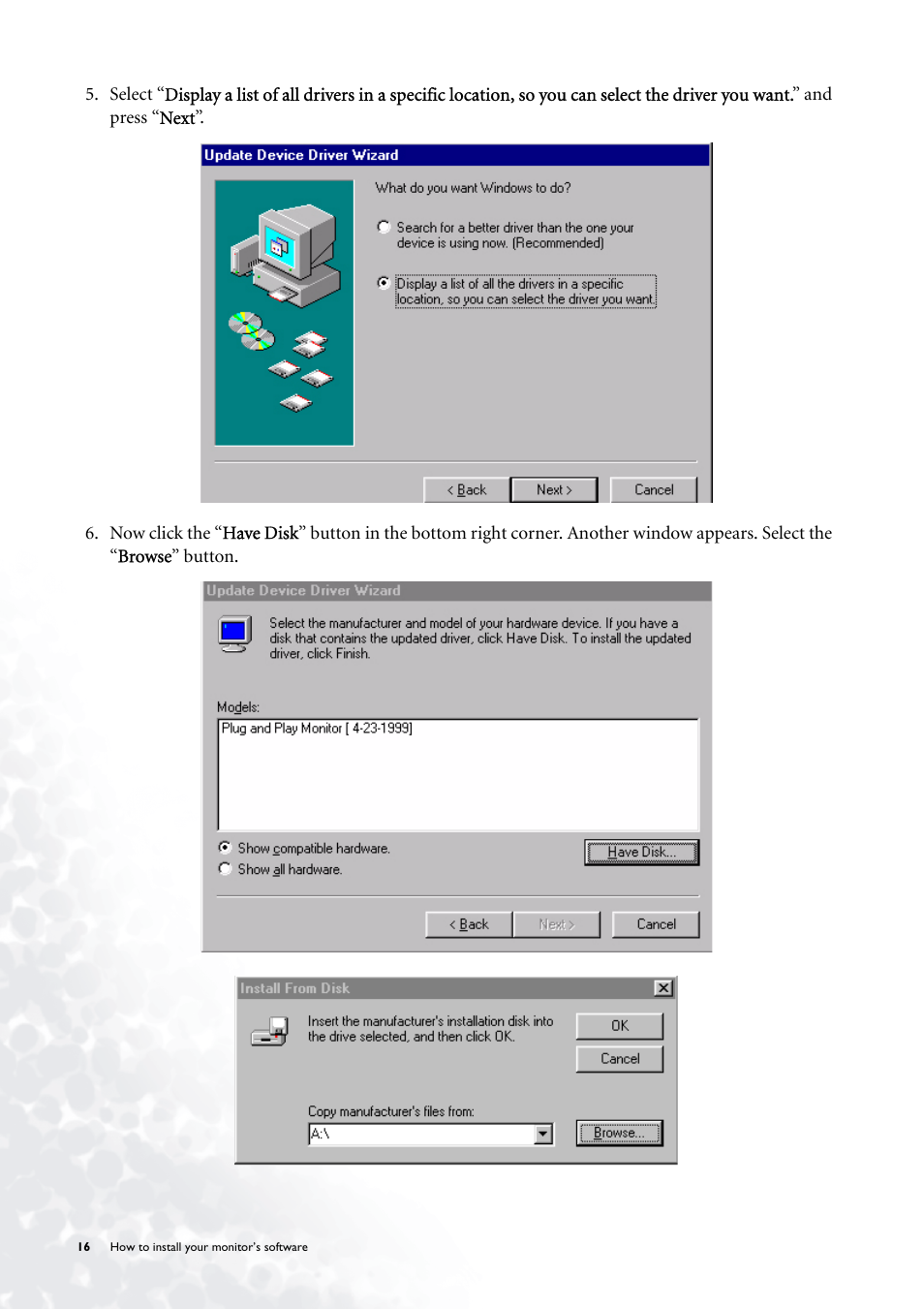 BenQ FP785 User Manual | Page 16 / 56