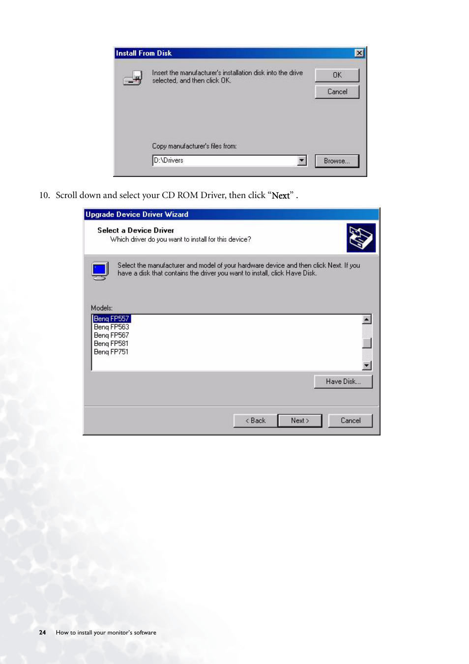 BenQ FP785 User Manual | Page 24 / 56