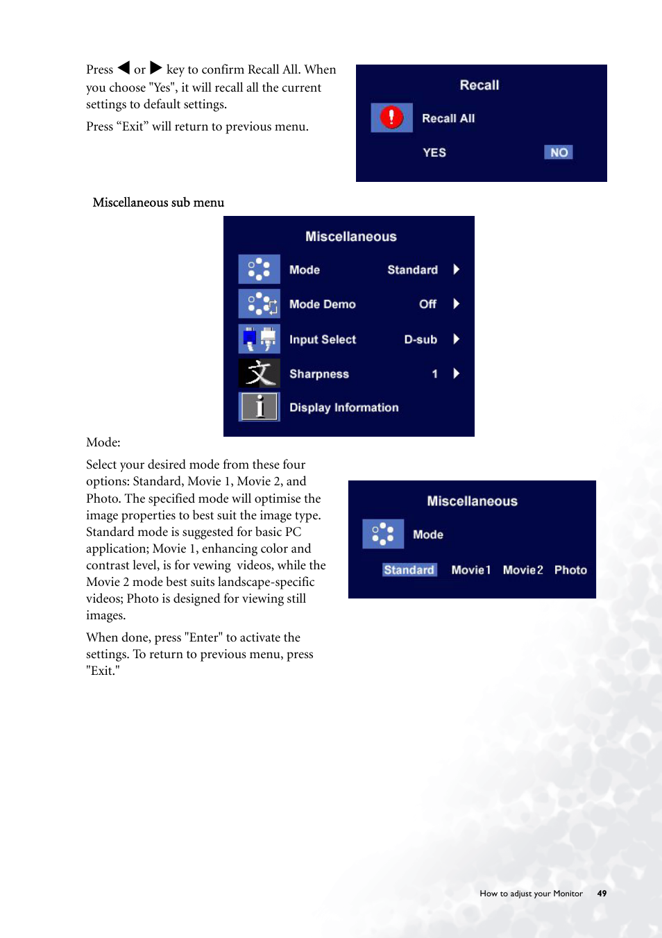 BenQ FP785 User Manual | Page 49 / 56