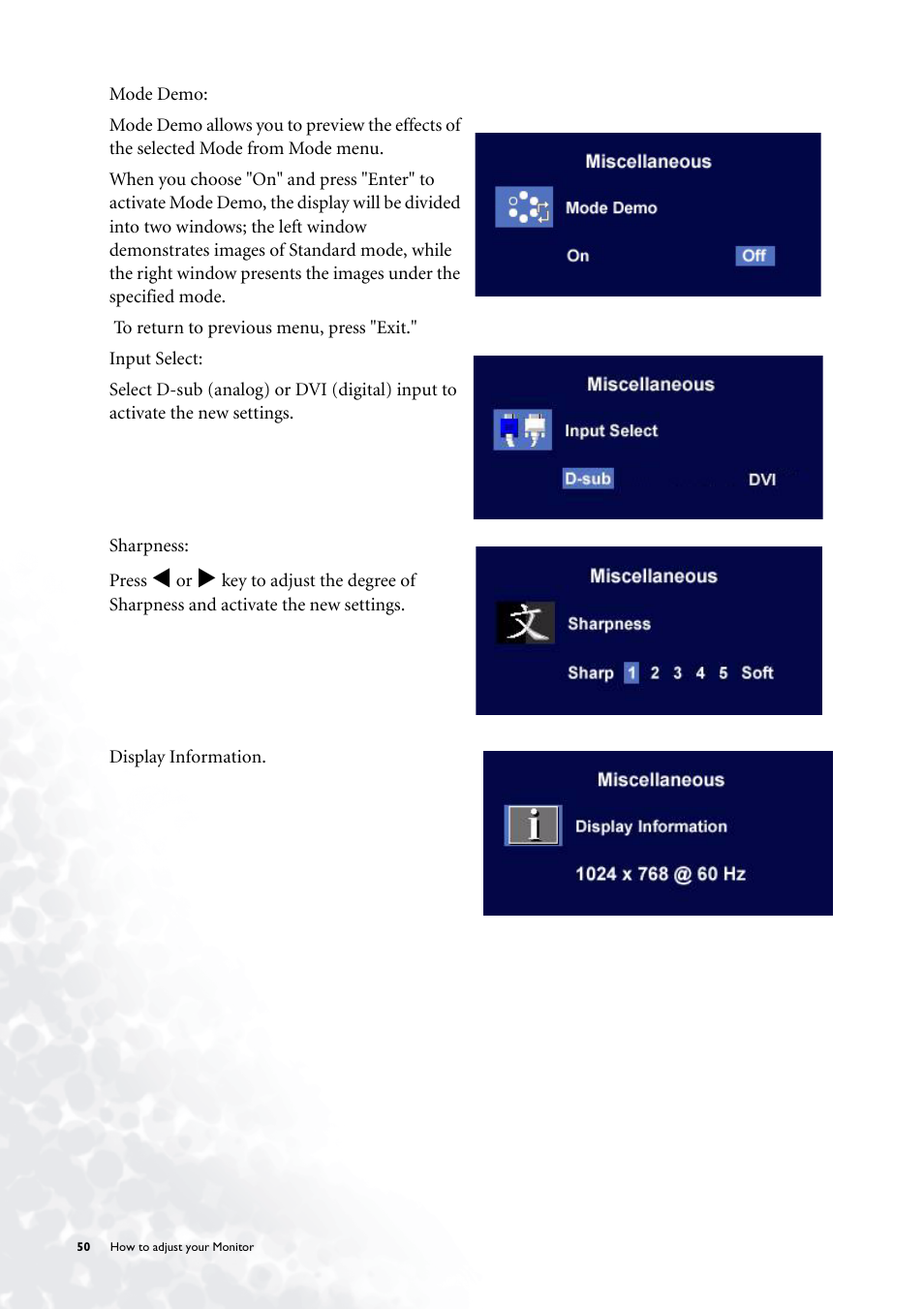 BenQ FP785 User Manual | Page 50 / 56
