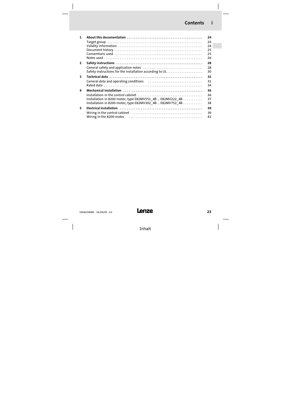 Lenze E82ZWBRE User Manual | Page 23 / 64