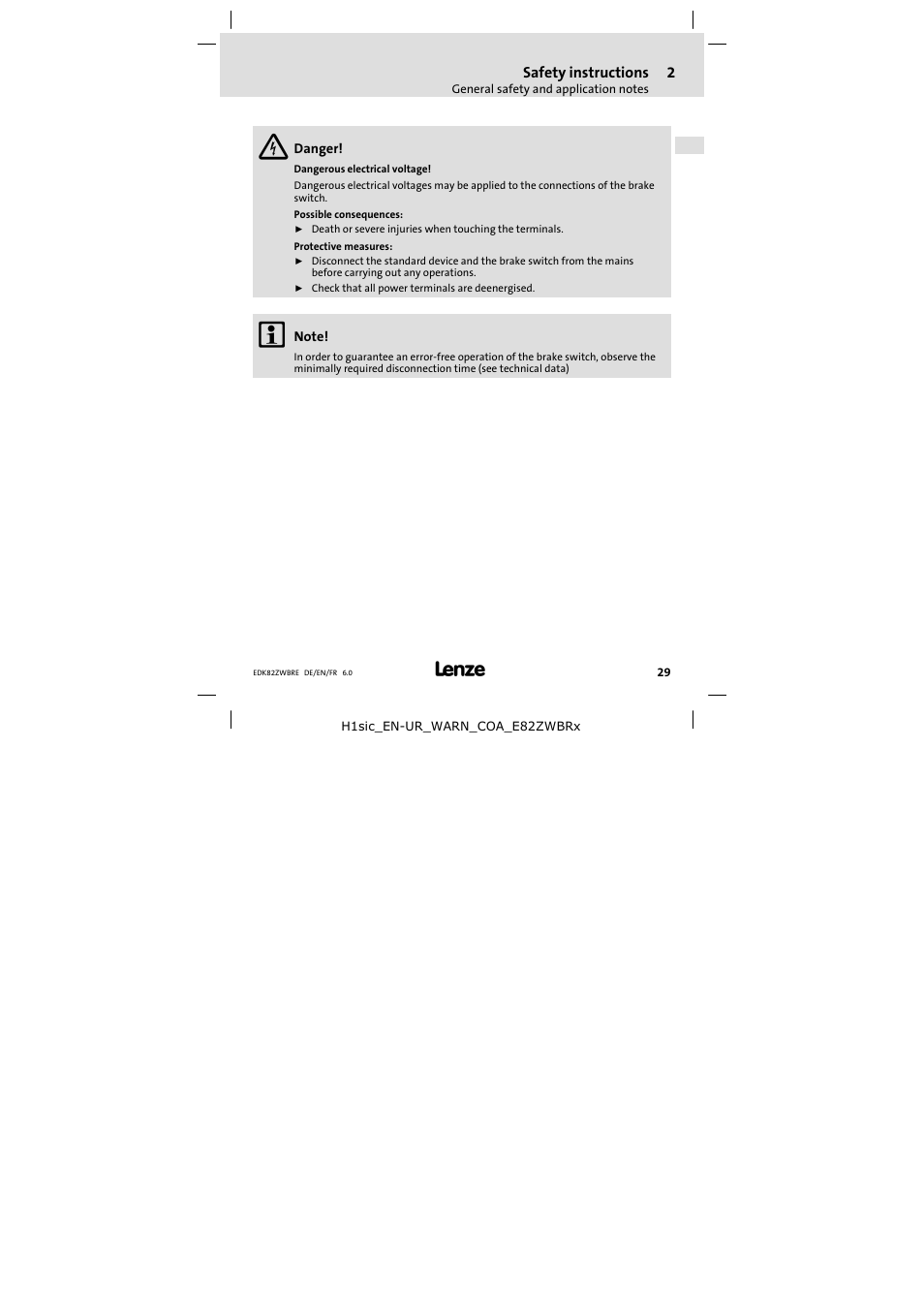 Lenze E82ZWBRE User Manual | Page 29 / 64