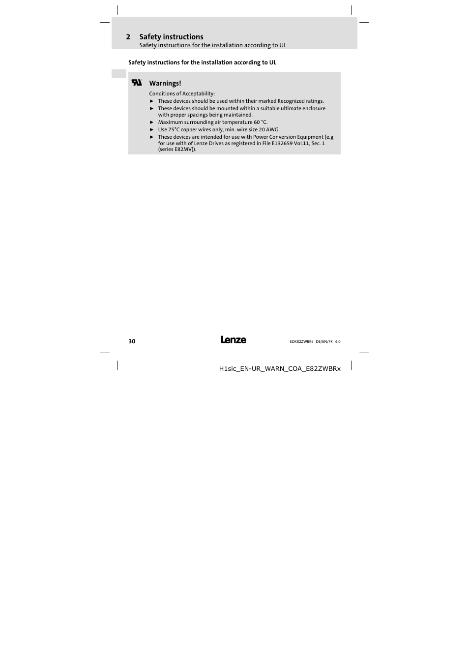 Lenze E82ZWBRE User Manual | Page 30 / 64