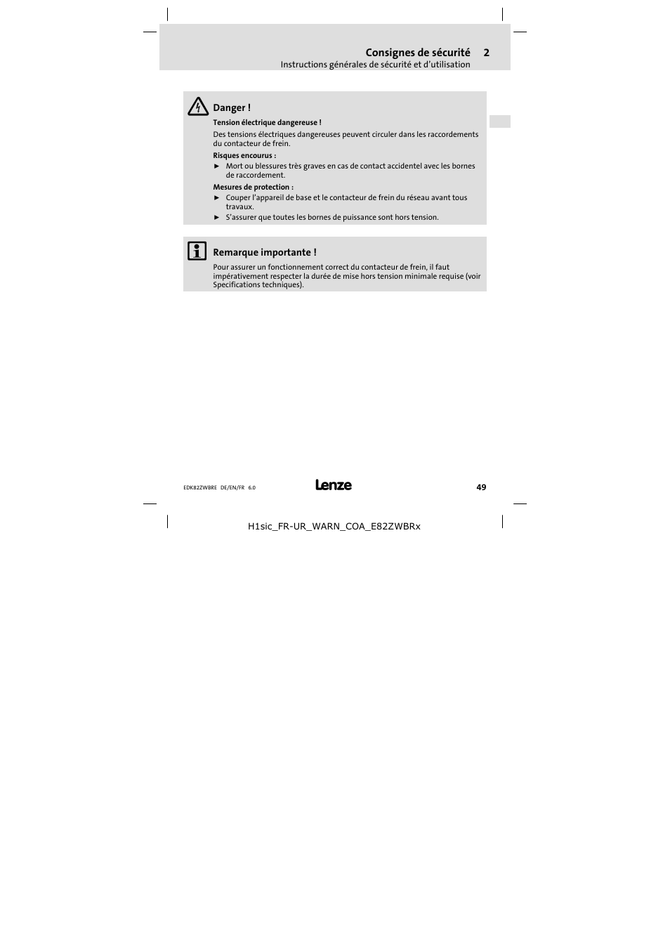 Lenze E82ZWBRE User Manual | Page 49 / 64