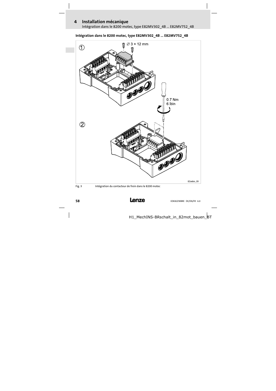 Lenze E82ZWBRE User Manual | Page 58 / 64